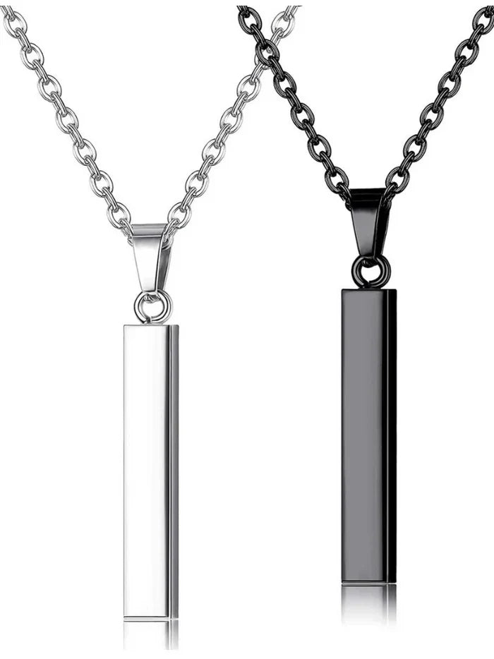 Pack of 2 SILVER and BLACK Pure Stainless Steel Vertical Bar